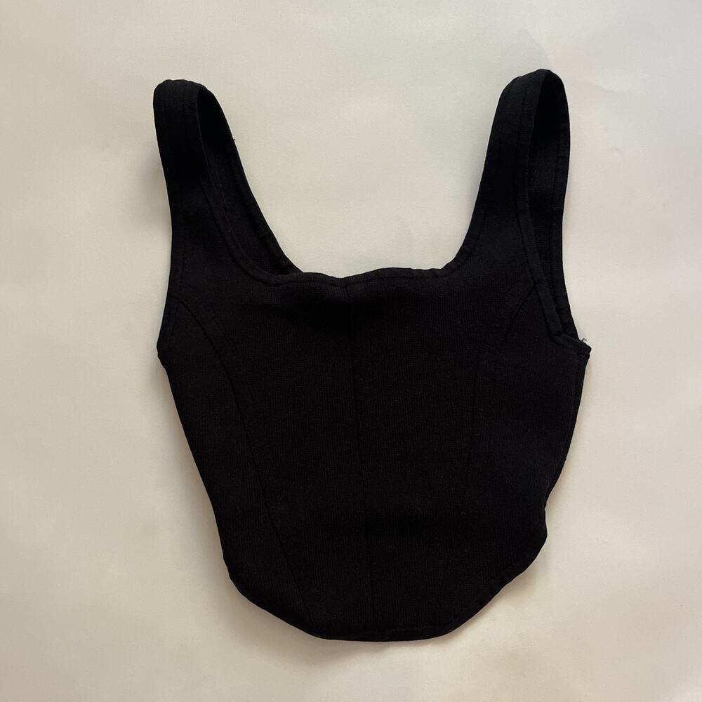 Artizia Babaton XS Black Square Neck Cropped Top Black
